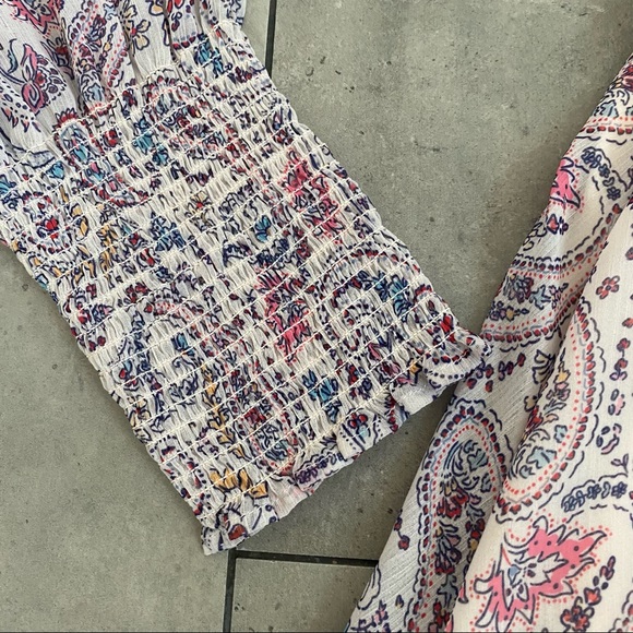 NEW LINI ivory opal smocked dress size XS multi - Picture 10 of 12